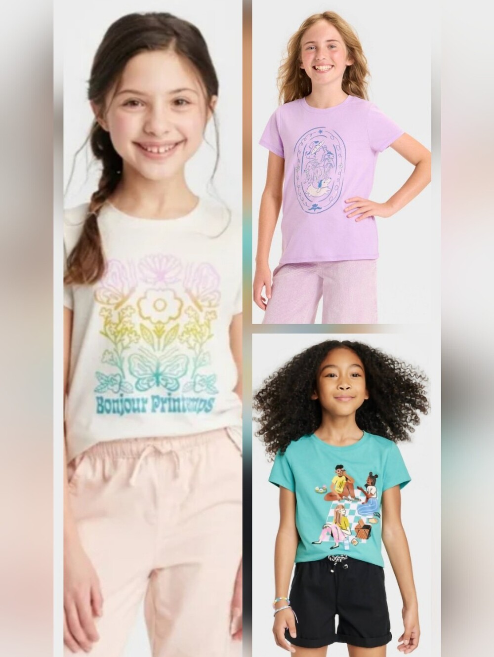 Bundle 3 Girls Short Sleeve Tshirts Size 8